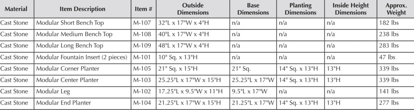 Modular Bench Configuration